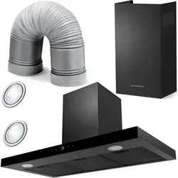 Elegante Dunstabzugshaube 90 Cm Schwarz Berdsen Bt-218