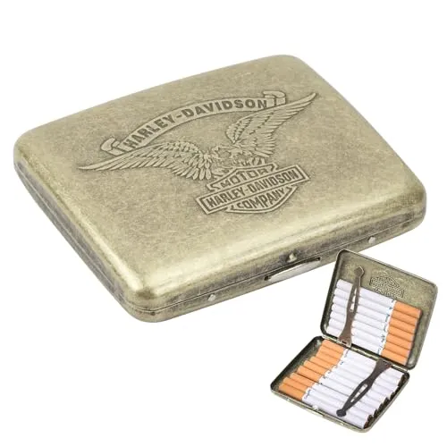 Shengxi Zigarettenetui 20 Zigaretten, Zigarettenbox Tragbare Vintage Zigarettenbox Zigarettenetui Metall Zigarettenetuis für Herren Damen Zigarrenetui mit Geschenkbox (Adler)