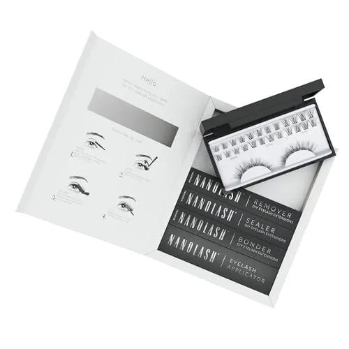 Nanolash DIY CLASSY Starter Kit - Make Up: Erziele in nur 10 Minuten traumhafte Wimpern mit unserem kompletten Starter Kit, inklusive 36 Wimpernsemente und präzisem Applikator für ein perfektes Styling.