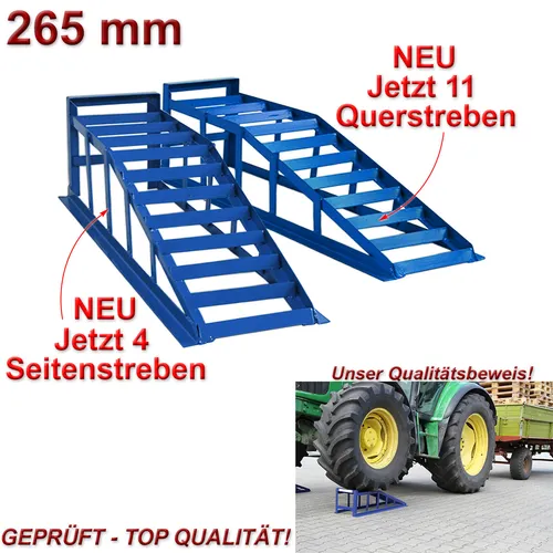 Auffahrrampe PKW 2 x blau, extra breit für 265er Räder