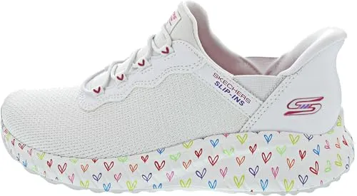 Skechers BOBS SQUAD CHAOS Slip-On Sneaker – Bequemer Freizeitsneaker in Weiß (Größe 43) - Stylischer Slip-On Sneaker mit Memory Foam-Innensohle für hohen Tragekomfort. Perfekt für den Alltag, vegan und mit praktischem Gummizug für einfaches An- und Ausziehen.
