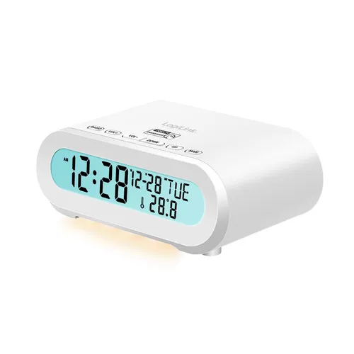 Radiowecker Wecker Radio FM Alarm Temperatur Timer Display weiß