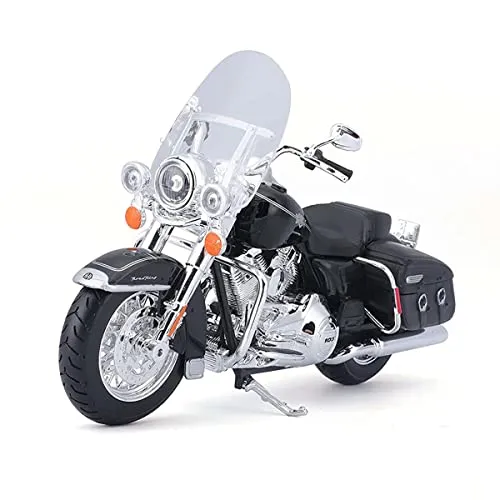 Bauer Spielwaren 2049728 Maisto Harley-Davidson FLHRC Road King Classic 2013: Motorradmodell 1:12, mit Lenkung, beweglichem Ständer und frei rollenden Rädern, schwarz (532322)