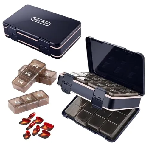 Tablettenbox 7 Tage-Pillendose mit 3 Fächern für Morgen, Mittag, Abend