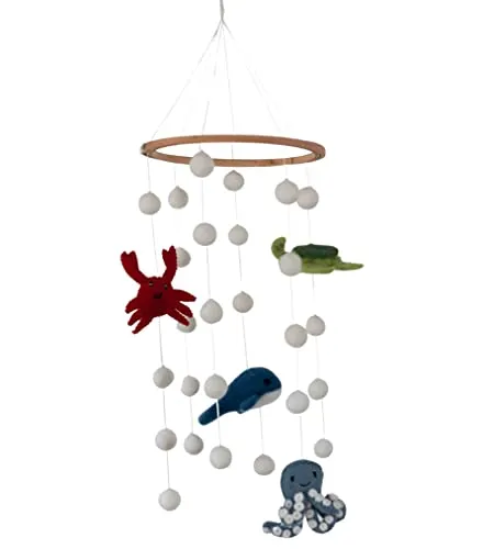 your castle Mobile Baby Mobile aus Filz - Mobiles Handgefertigtes Baby Mobile aus 100% Wolle, Fair-Trade und ideal als Geschenk zur Geburt. Ein fröhliches Deko-Highlight für jedes Kinderzimmer.