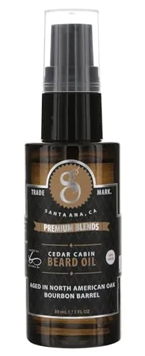 Suavecito Premium Blends Beard Oil, Leave-In Beard Conditioner For Softening Hair, Hydrating Skin, Beard Growth, Cedar Cabin Fragrance, 1 Fl Oz/28g