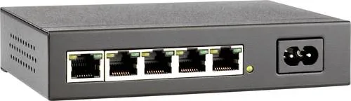 Renkforce Netzwerk Switch 5 Port 1 GBit/s - Netzwerk-Switch für optimale Kabelorganisation, mit platzsparendem Netzteil im Gehäuse und umweltfreundlicher Green Eco Power-Funktion.