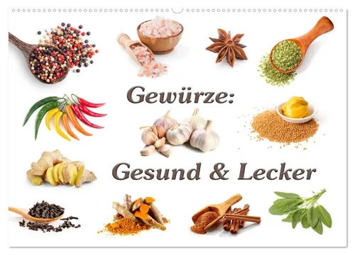 CALVENDO Wandkalender Gewürze: Gesund & Lecker (Wandkalender 2026 DIN A2 quer), CALVENDO Mon