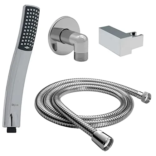Daloual - Duschbrause Handbrause Dusche Schlauch 150 cm mit Wandanschluss + Brausehalter