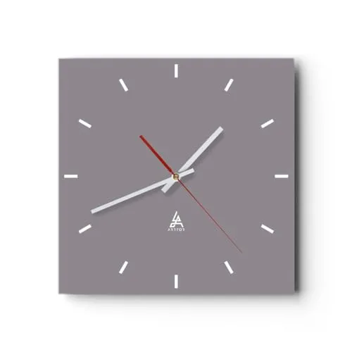 Modern Wanduhr 40x40cm Quadrat Groß Wand Uhr Glas Analog Zimmeruhren Küche Büro Wohnzimmer Glasuhr Wall Clock Dekoration Design Wanddekoration Küchenuhr C3AC40x40-3329