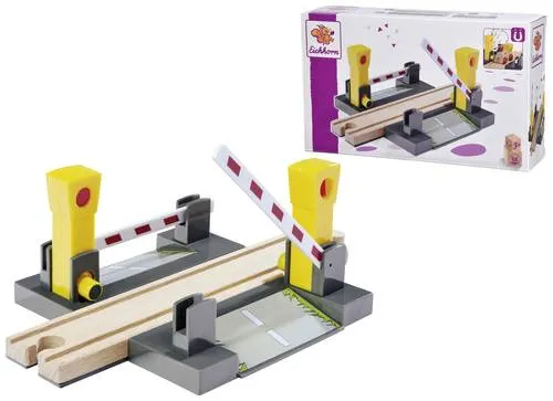 Eichhorn Bahn Übergang 4-tlg. 100006500 - Sets: Automatischer Bahnübergang mit Magnetfunktion für sichere Überquerung, ideal für kreative Bahnstrecken und kombinierbar mit fast allen Schienenbahnen. Für Kinder ab 3 Jahren.
