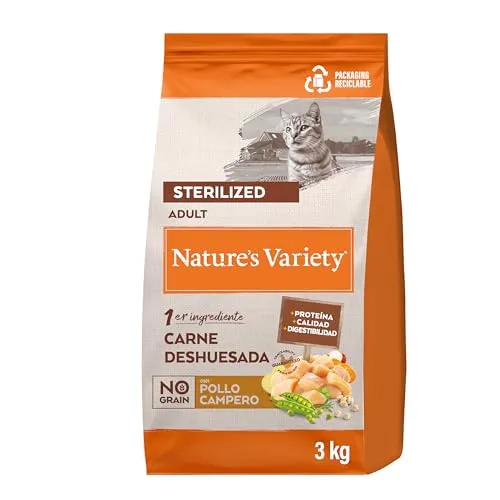Nature's Variety Selected Trockenfutter für ausgewachsene Katzen, sterilisiert – ohne Getreide – mit Huhn im Freien ohne Knochen – 3 kg