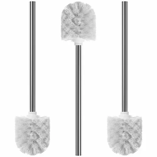 WELLGRO Edelstahl WC Bürste weiß Ersatz Toilettenbürste Klobürste Bürsten 3 x