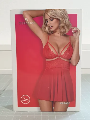 Obsessive Babydoll Set rot (S/M)