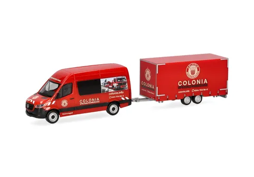 Herpa 1:87 098618 Mercedes-Benz Sprinter Halbbus mit Tandemhänger 