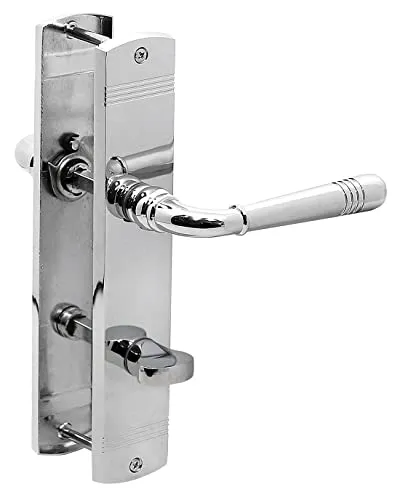 FVLFIL Haeusler-Shop Türbeschlag 1383 Emily LS WC Chrom - Türsicherungen: Hochwertige Drückergarnitur aus Chrom, ideal für moderne Türen und bietet exzellente Sicherheit und Stil.