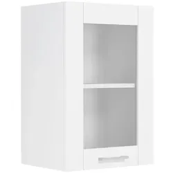 VCM Küchenschrank hängend - Landhaus Stil - Hängeschrank mit echtem Glas-Ausschnitt, Maße ca. H. 60 x B. 40 x T. 31 cm, ideal für stilvolle Küchen und platzsparende Aufbewahrung.