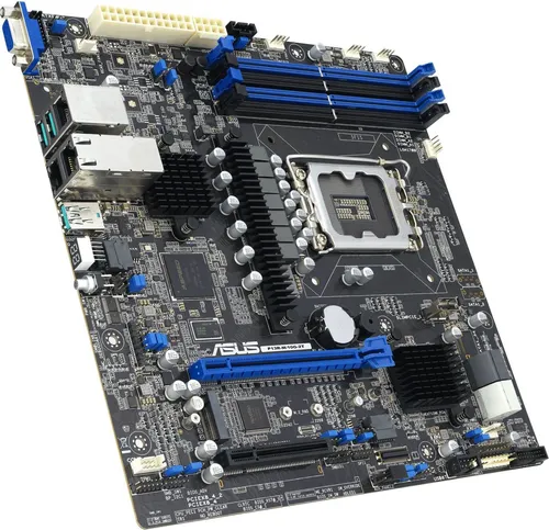 ASUS P13R-M/10G-2T MicroATX Motherboard - Mainboard mit LGA 1700 Sockel, unterstützt DDR5 und bietet 2x10G LAN für ultraschnelle Netzwerkgeschwindigkeiten.