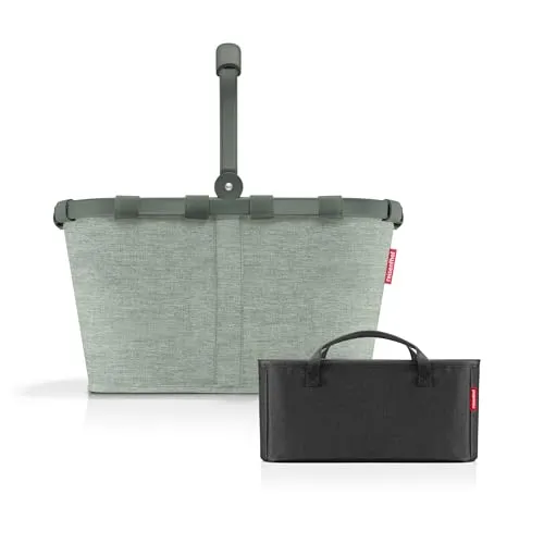 reisenthel Carrybag Frame Twist sage + Organizer Black – Praktischer Taschen-Organizer für mehr Ordnung