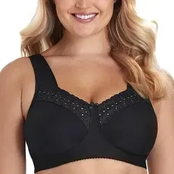 Miss Mary Broderie Anglais Soft Bra BH Schwarz G 100 Damen - Funktionsunterwäsche mit exklusiven Stickereidetails, ohne Bügel für optimalen Komfort und breite, gepolsterte Träger für besten Halt. Ideal für den täglichen Luxus.