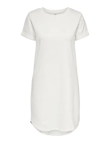 JDY Damen JDYIVY LIFE S/S DRESS JRS NOOS Kleid, Cloud Dancer, XS