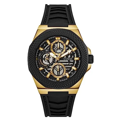 Guess Quarzuhr FRONT-RUNNER - Multifunktionsuhr - Armbanduhren, stylische Multifunktionsuhr mit Edelstahlgehäuse und strapazierfähigem Silikonarmband für den perfekten täglichen Einsatz.