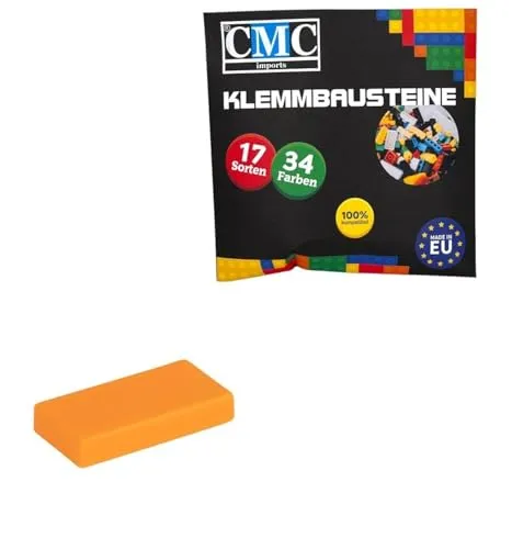 Klemmbausteine Fliesen Tiles Bausteine 1x2 Noppen Kompatibel 34 Farben freie Farbenwahl (150 - Hell Orange) 100 x