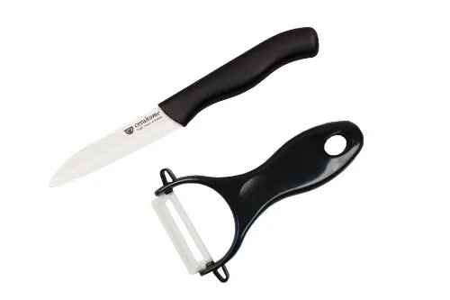 GRÄWE 2-tlg. Keramik Starterset Küchenmesser Schäler, Serie CERAHOME