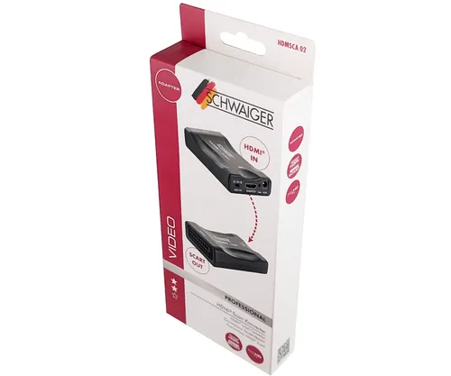 Schwaiger HDMI-SCART-Konverter - HDMI-Adapter (480i/576i) für optimale Videoübertragung, schwarz