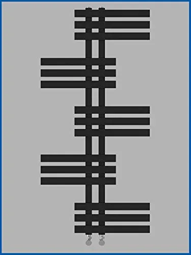 Designbadheizkörper ELFIE Schwarz Anthrazit 1600 x 600 mm. Handtuchtrockner Handtuchwärmer