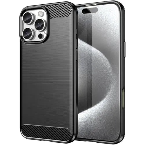 CoolGadget für iPhone 16 Pro Max Carbon Brush Hülle, TPU Case im Carbon-Look, stoßdämpfend & rutschfest, kompatibel mit iPhone 16 Pro Max (6,9 Zoll)