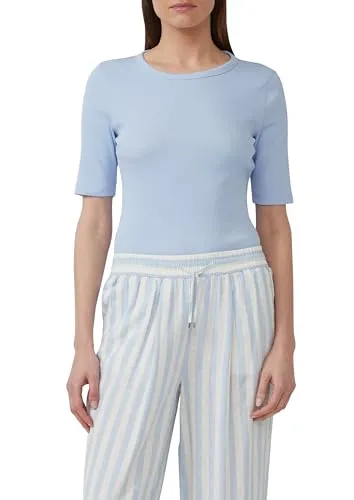 s.Oliver Geripptes T-Shirt im Slim Fit aus Baumwollmix