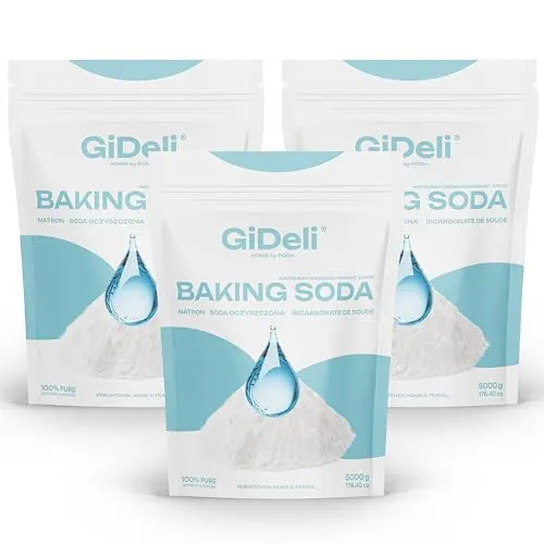 GiDeli Natron Pulver 3x 5kg Baking soda Backpulver E500ii Natriumbicarbonat hochreine Lebensmittelqualität (15kg)