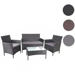 Poly-Rattan Garten-Garnitur HWC-D82