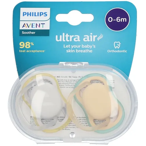 Philips Avent Schnuller Beruhigungssauger Ultra Air 0 - 6 Monate beige / grau