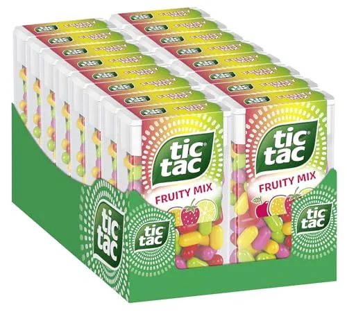 tic tac Fruity Mix – Der kunterbunte Früchte-Mix – 16 x 54 g Packungen