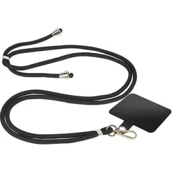 Akashi, Verstellbare Smartphone-Kette 85cm Einlege-Plättchen, Schwarz - Schwarz