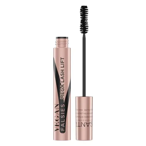 SANTE Naturkosmetik vegan Falsies Mascara - 9ml - Wimperntusche mit intensivem Volumen & Länge - mit veganem Faser-Komplex & Rosenwasser - vegan & dermatologisch getestet