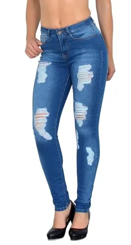 ESRA Damen High-Waist Jeanshose bis Übergröße S400 - Moderne High-Waist Jeanshose für Damen mit figurbetonter Passform. Ideal für jeden Anlass und in aktuellen Designs erhältlich. Profitieren Sie von nur einmaligen Versandkosten bei mehreren Artikeln!