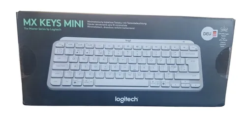 Logitech MX Keys Mini Hellgrau - Kabellose, kompakte Tastatur mit intelligentem Beleuchtungssystem, ideal für kreative Arbeiten und bis zu 10 Tage Akkulaufzeit