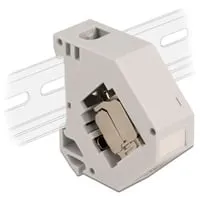 Hutschienenadapter mit Keystone-Modul RJ-45 > Cat.6a LSA grau