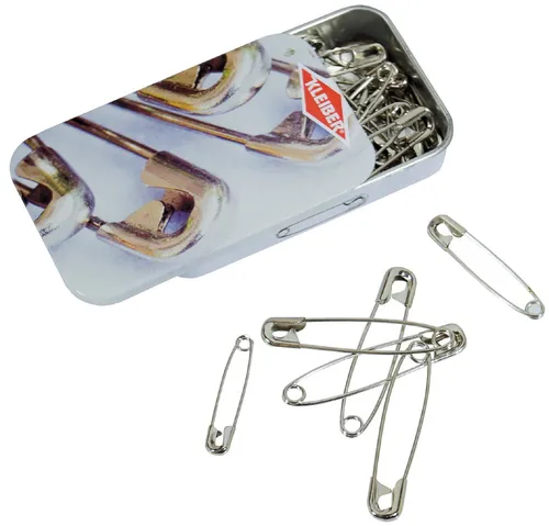 KLEIBER Sicherheitsnadeln Farbe: silber in Metalldose ca. 60 Stück