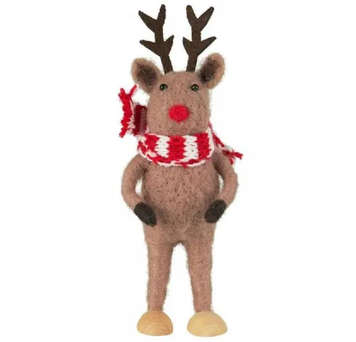 Ib Laursen Weihnachtsbaumkugel Ib Laursen Weihnachtsdeko Filz Rentier Rudolf stehend