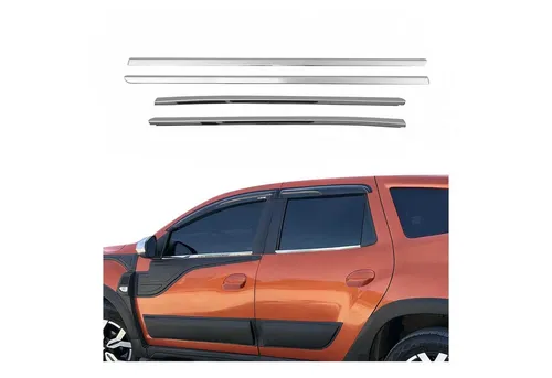 OMAC Zierleisten-Aufkleber Fensterleisten für Dacia Duster 2018-2021 - Hochwertige Edelstahl-Chrom-Autopflege, schützt vor Kratzern und verleiht Ihrem Fahrzeug ein stilvolles Aussehen. Einfache Installation ohne Bohren, ideal für Autozubehör.