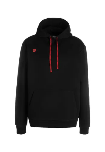 Wilson Kapuzenpullover Fundamentals Cotton Hoodie schwarz Herren, Größe L - Gemütlicher Baumwoll-Hoodie mit praktischen Kangaroo-Taschen und verstellbarer Kapuze. Ideal für Freizeit und Sport. Hochwertige Materialien für besten Tragekomfort.