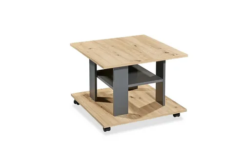 Stolkom Sp.z.o.o. Couchtisch 4 Rollen, Artisan Eiche Dekor, anthrazit - 60x45x60cm (BxHxT)