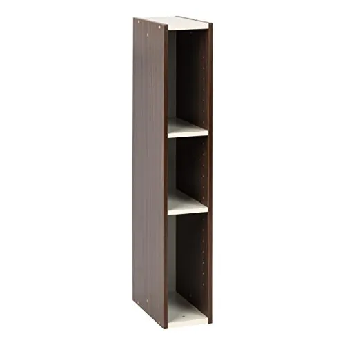 Iris Ohyama Platzsparendes Regal UB-9015, Extra Schlank, 3 Ebenen - Bücherregal für Wohnzimmer, Homeoffice & Schlafzimmer, verstellbar und modular, ideal für kleine Räume und zur optimalen Raumnutzung.
