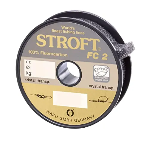 WAKU STROFT FC2 Fluorocarbon Schnur 100m - 0.200mm, 3.4kg - Nylon-Angelschnüre mit hoher Abriebfestigkeit und nahezu unsichtbar im Wasser, ideal für anspruchsvolles Angeln.