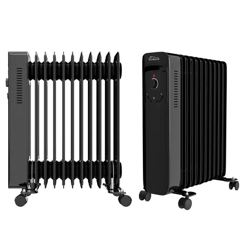 TroniTechnik® Ölradiator Elektroheizung TT-OR 211 Schwarz, 2500W - Elektroheizungen mit 11 Rippen für effiziente Wärmeverteilung, ideal für Räume bis 25 m². Geräuschlos, mit Überhitzungsschutz und leicht zu bewegen – perfekte Lösung für kalte Tage!