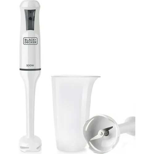 BLACK+DECKER BXHB500E Stabmixer 500W - Stabmixer mit 500W Leistung, ergonomischem Design und spritzwassergeschütztem Gehäuse. Inkl. Messbecher für präzises Mixen und einfache Reinigung.